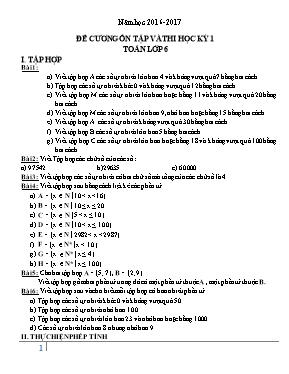 Đề cương ôn tập và thi học kỳ 1 Toán lớp 6